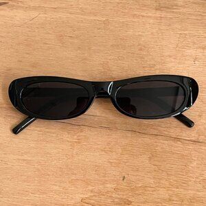 vintage unique retro style sick dope black rectangle round slim sunglass…